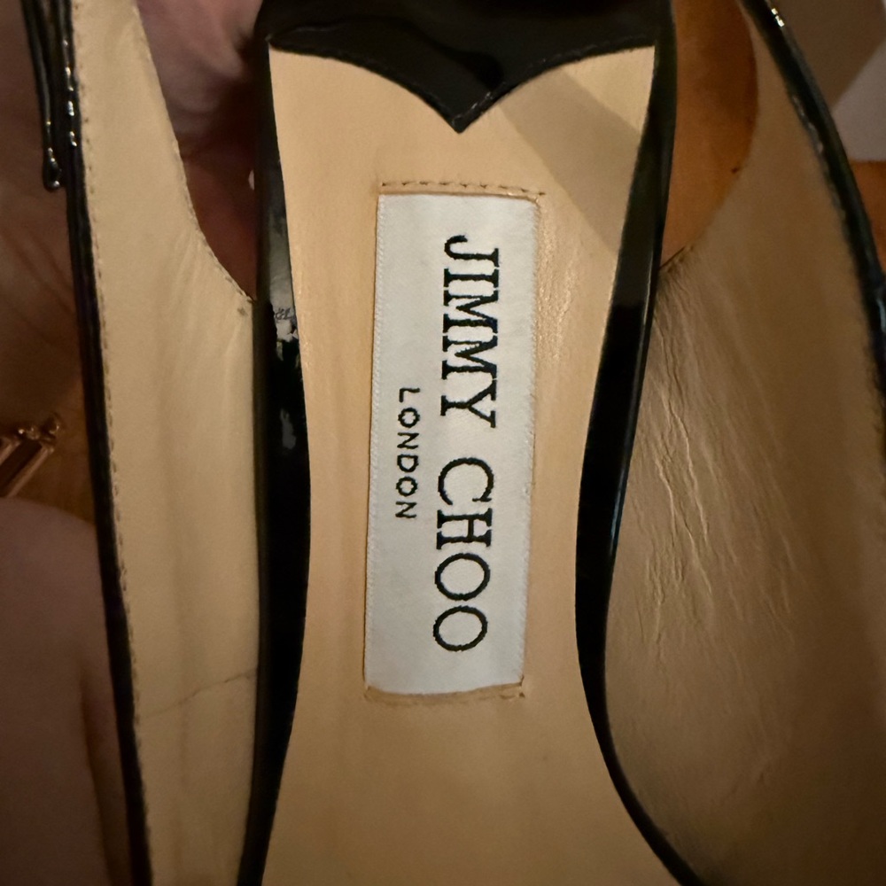 NWT JIMMY CHOO PEEP TOE HEELS SIZE 37 - Picture 5 of 9